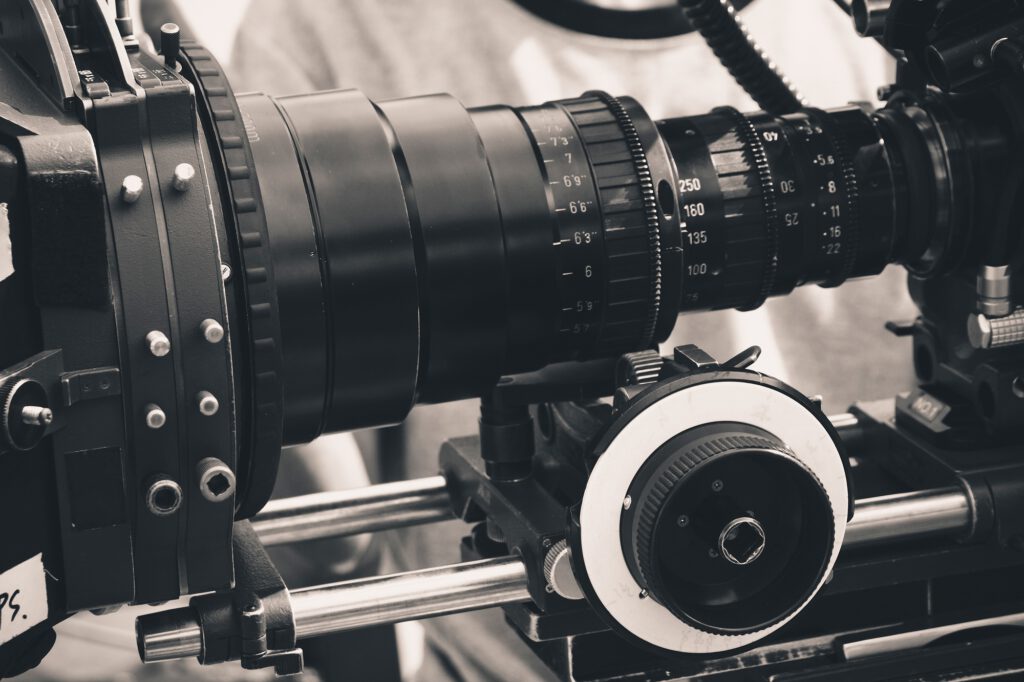 Filming with professional camera